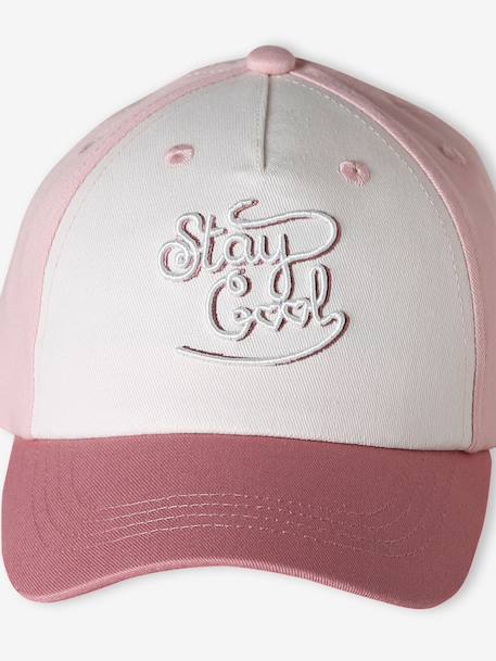Embroidered Cotton Cap for Baby Girls old rose 