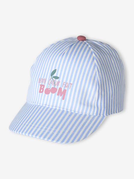 Striped Cotton Cap for Baby Girls striped blue 