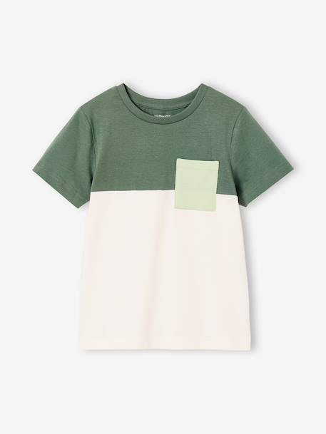 Colourblock T-Shirt for Boys BLUE MEDIUM SOLID WITH DESIGN+English green+mint green+ochre+ORANGE MEDIUM SOLID WITH DESIG 
