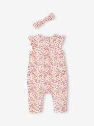 Baby-Jumpsuit + Headband Set, for Baby Girls