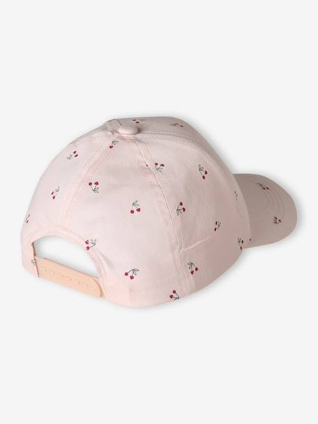 Cotton Cap with Cherry Pattern for Girls pale pink 