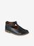 Girls' leather mary janes with touch-and-close fastening navy blue+white 