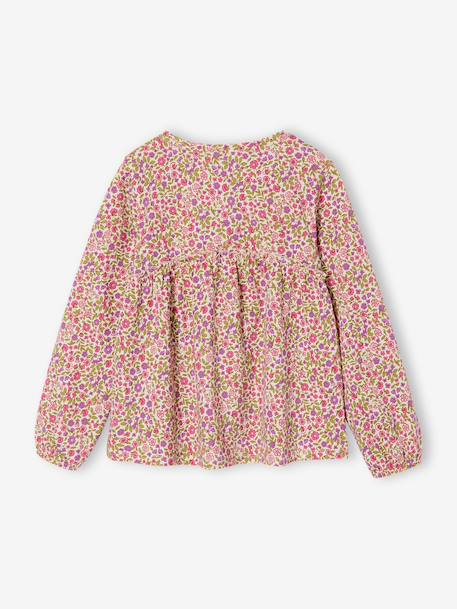 Printed Top for Girls beige+ecru+grey green 