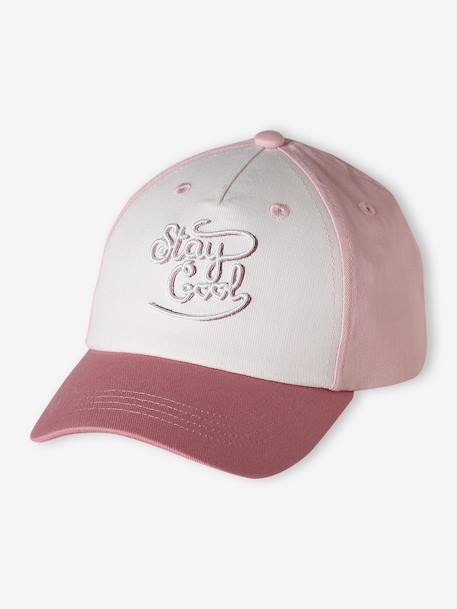 Embroidered Cotton Cap for Baby Girls old rose 