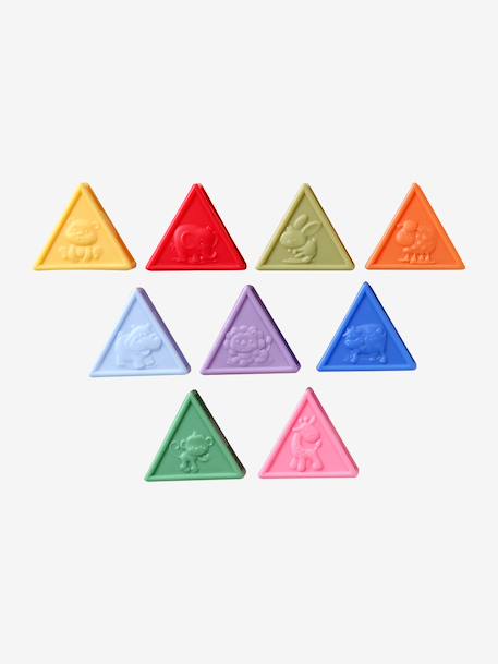 Set of 9 sensory triangles multicoloured 