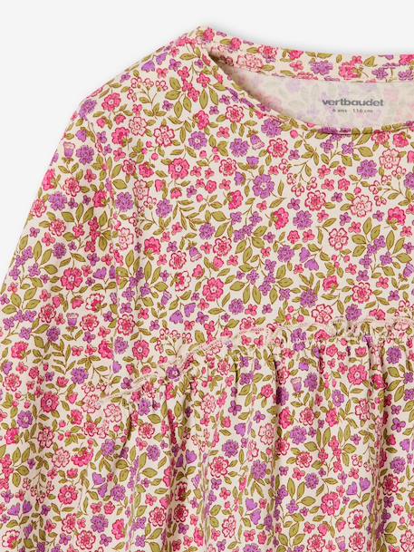 Printed Top for Girls beige+ecru+grey green 