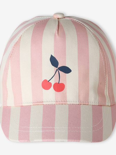 Girl's cap striped pink 