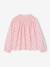 Girl's blouse with smocked sleeves ivory+pale pink+sage green+vanilla 