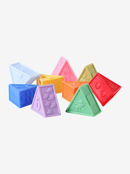 Set of 9 sensory triangles multicoloured 