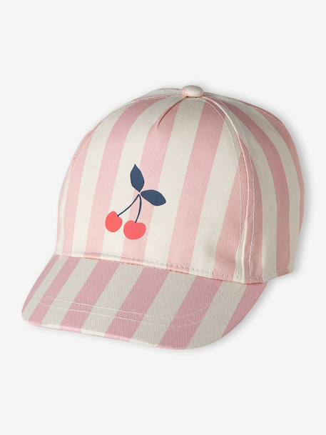 Girl's cap striped pink 