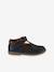 Girls' leather mary janes with touch-and-close fastening navy blue+white 
