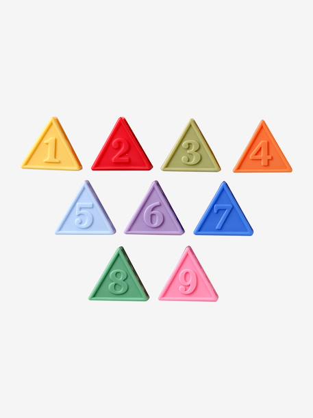 Set of 9 sensory triangles multicoloured 