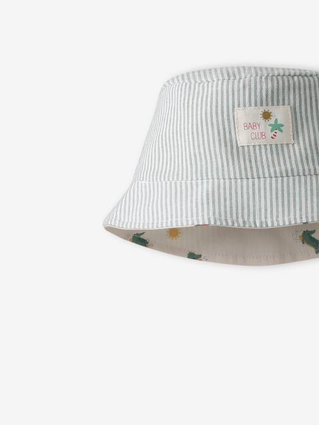 Reversible cotton bucket hat for baby boys ecru 