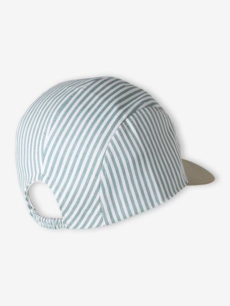 Striped Cap for Babies grey blue 