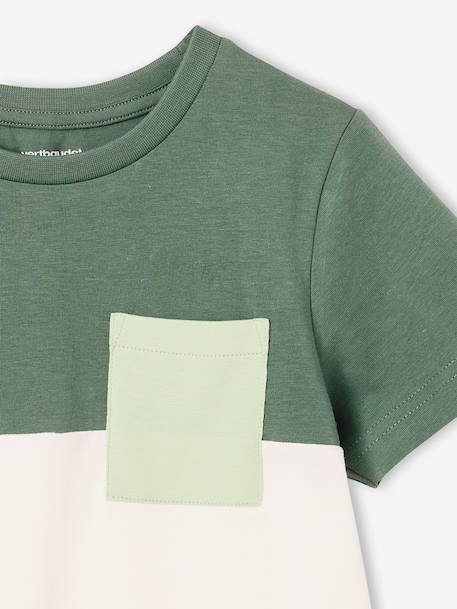 Colourblock T-Shirt for Boys BLUE MEDIUM SOLID WITH DESIGN+English green+mint green+ochre+ORANGE MEDIUM SOLID WITH DESIG 