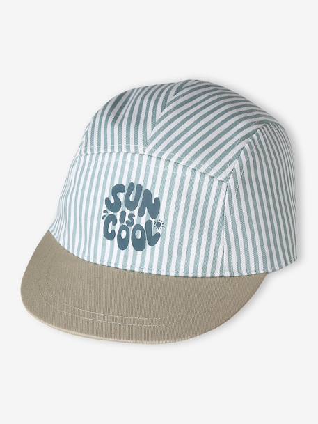 Striped Cap for Babies grey blue 
