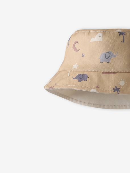 Reversible cotton bucket hat for baby boys cappuccino 