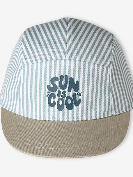 Striped Cap for Babies grey blue 