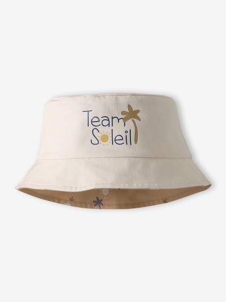 Reversible cotton bucket hat for baby boys cappuccino 