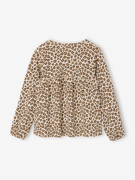 Printed Top for Girls beige+ecru+grey green 