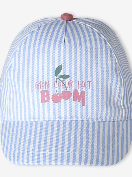 Striped Cotton Cap for Baby Girls striped blue 