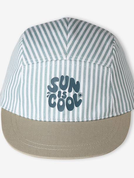 Striped Cap for Babies grey blue 
