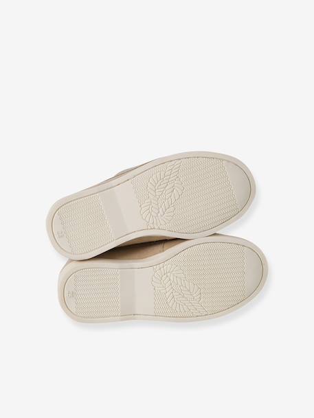 Boys' leather boat shoes beige 