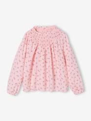 Girls-Girl's blouse with smocked sleeves 