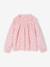 Girl's blouse with smocked sleeves ivory+pale pink+sage green+vanilla 
