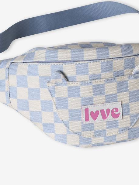 Corduroy Bumbag with Cat Design for Girls blush+double stone+grey green+multicoloured+pale blue+rose 