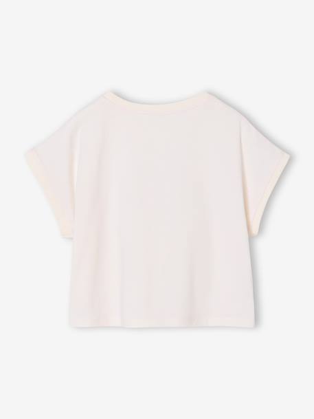 T-Shirt with Sequinned Motif, for Girls aqua green+ecru+lilac 