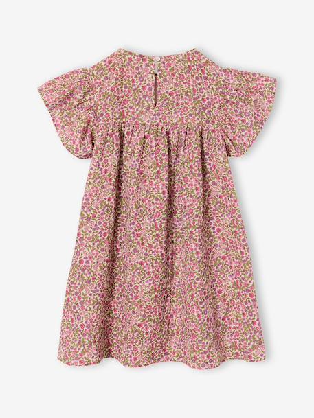 Cotton Gauze Dress with Floral Print, for Girls beige+pale pink+printed beige+rose+vanilla 