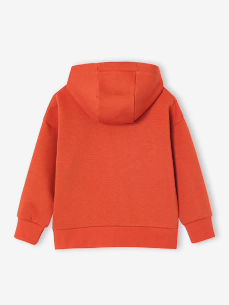 Hoodie with Motif on Chest for Boys, Basics orange+sage green 