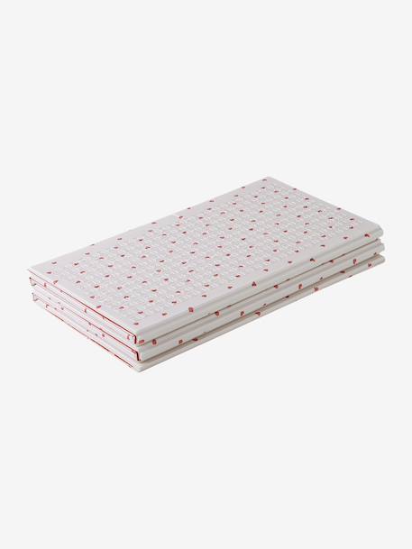 Large, Foldable Activity Mat ecru+green+rose 