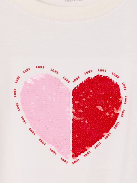 T-Shirt with Sequinned Motif, for Girls aqua green+ecru+lilac 