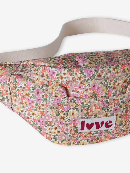 Corduroy Bumbag with Cat Design for Girls blush+double stone+grey green+multicoloured+pale blue+rose 