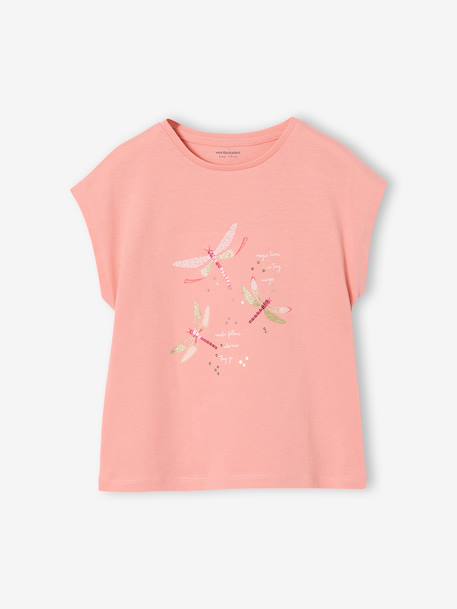 Animal print T-shirt for girls apricot+ecru+grey blue 