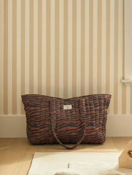 Wildlife tote bag in cotton canvas cashew 