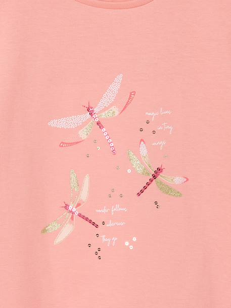 Animal print T-shirt for girls apricot+ecru+grey blue 
