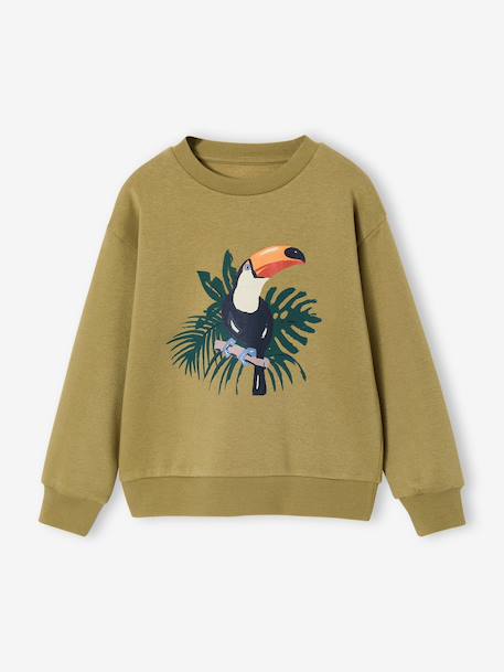 Boys’ Brushed Fleece Sweatshirt night blue+olive 