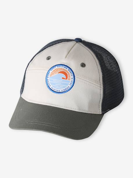 Cotton trucker-style cap for boys ecru 