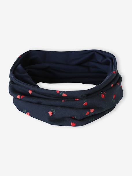 Printed Snood for Girls navy blue 