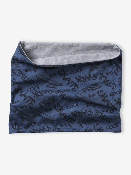 Printed snood for boys medium blue 