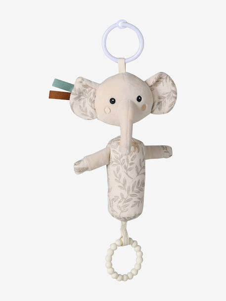 Elephant hanging sensory rattle beige 