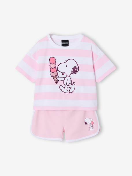 Striped Snoopy Set for Girls striped pink 