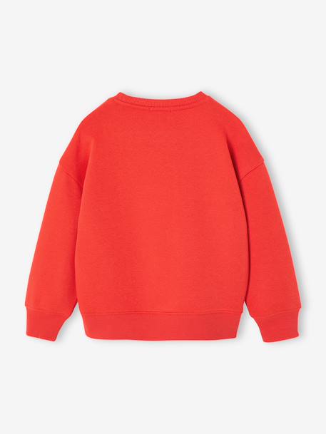 Sweatshirt with Chest Motif for Boys green+pomegranate+red 