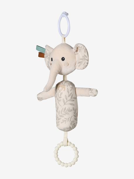 Elephant hanging sensory rattle beige 