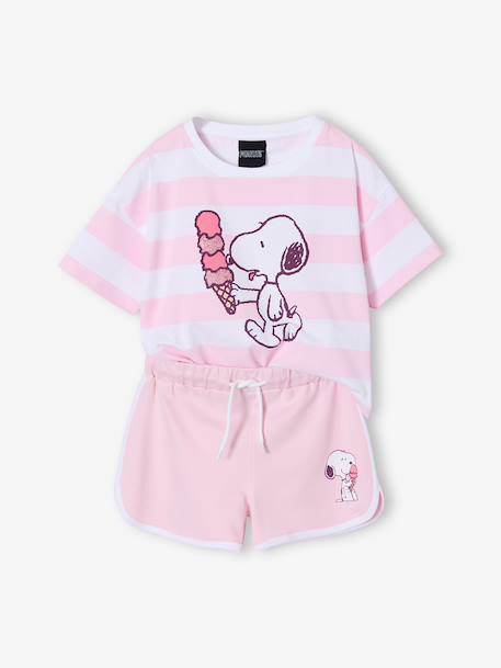 Striped Snoopy Set for Girls striped pink 