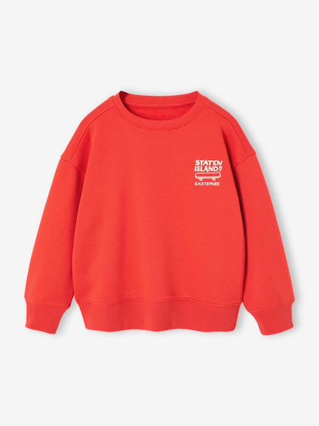 Sweatshirt with Chest Motif for Boys green+pomegranate+red 