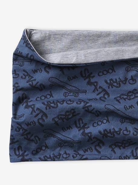Printed snood for boys medium blue 